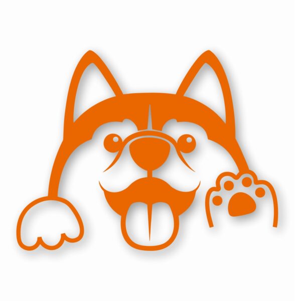 Husky Peeking Dog Wave - Vinyl Decal Sticker - CHOOSE Size & Color