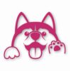 Husky Peeking Dog Wave - Vinyl Decal Sticker - CHOOSE Size & Color