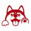 Husky Peeking Dog Wave - Vinyl Decal Sticker - CHOOSE Size & Color