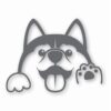 Husky Peeking Dog Wave - Vinyl Decal Sticker - CHOOSE Size & Color