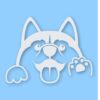 Husky Peeking Dog Wave - Vinyl Decal Sticker - CHOOSE Size & Color