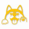 Husky Peeking Dog Wave - Vinyl Decal Sticker - CHOOSE Size & Color