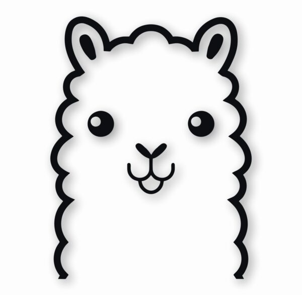 Llama Peeking - Vinyl Decal Sticker - CHOOSE Size & Color