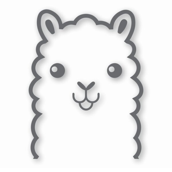 Llama Peeking - Vinyl Decal Sticker - CHOOSE Size & Color