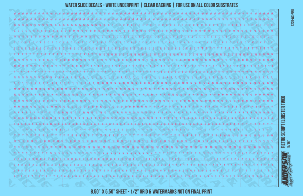 ASG Waterslide Decals - Retro Script Lettering Numbers 1/16"