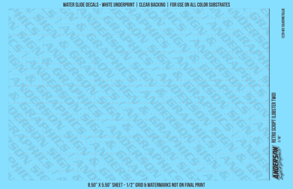 ASG Waterslide Decals - Retro Script Lettering Numbers 1/16"