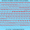 ASG Waterslide Decals - Retro Script Lettering Numbers 5/16"