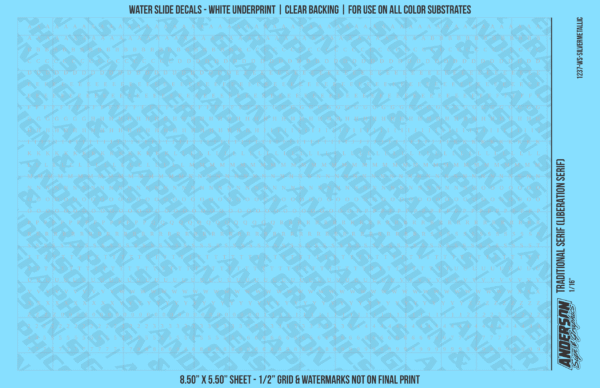ASG Waterslide Decals - Traditional Serif Lettering Numbers 1/16"
