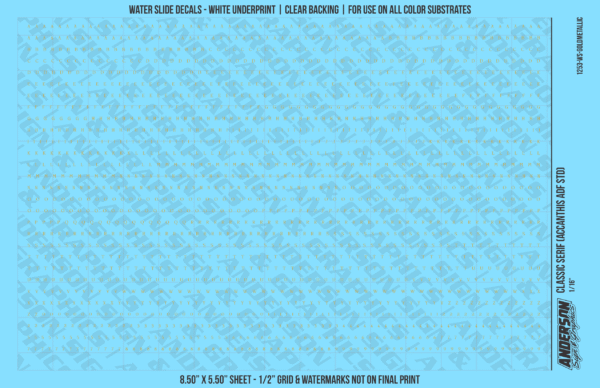 ASG Waterslide Decals - Classic Serif Lettering Numbers 1/16"