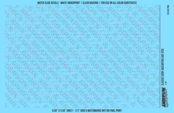 ASG Waterslide Decals - Classic Serif Lettering Numbers 1/16"