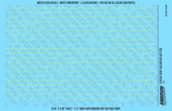 ASG Waterslide Decals - Classic Serif Lettering Numbers 1/8"