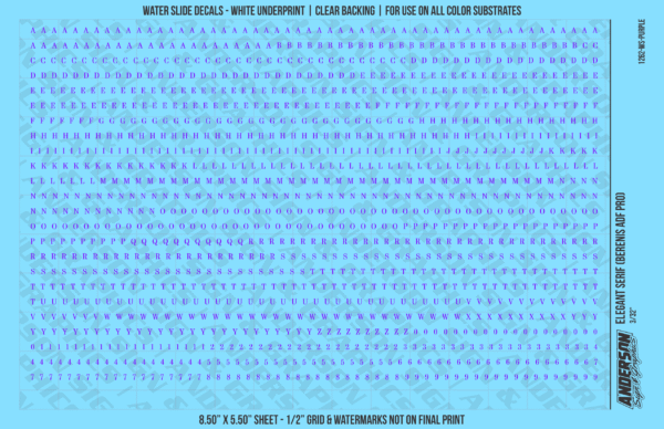 ASG Waterslide Decals - Elegant Serif Lettering Numbers 3/32"