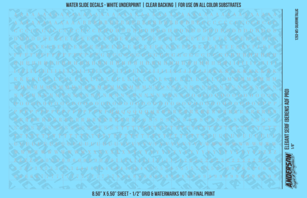 ASG Waterslide Decals - Elegant Serif Lettering Numbers 1/8"