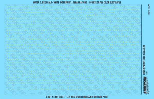 ASG Waterslide Decals - Contemporary Serif Lettering Numbers 1/16"