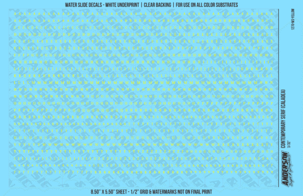 ASG Waterslide Decals - Contemporary Serif Lettering Numbers 3/32"