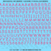 ASG Waterslide Decals - Casual Handwritten Lettering Numbers 5/16"