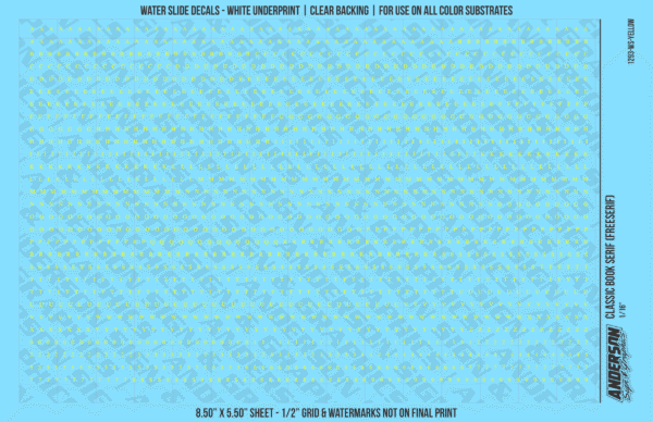 ASG Waterslide Decals - Classic Book Serif Lettering Numbers 1/16"