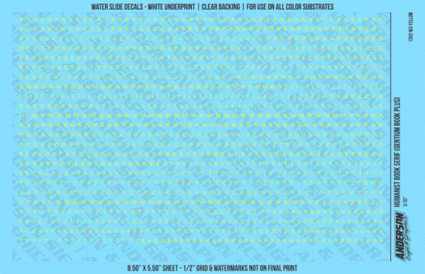 ASG Waterslide Decals - Humanist Book Serif Lettering Numbers 3/32"