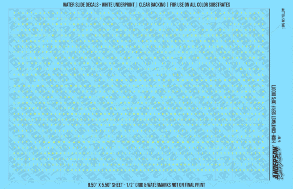 ASG Waterslide Decals - High-Contrast Serif Lettering Numbers 1/16"