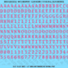 1322-WS-Pink.png ASG Waterslide Decals - Monospace / Typewriter Lettering Numbers 5/16"