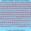 ASG Waterslide Decals - Heavy Sans Serif Lettering Numbers 1/4"