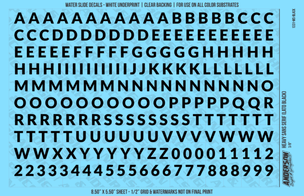 1331-WS-Black.png ASG Waterslide Decals - Heavy Sans Serif Lettering Numbers 3/8"