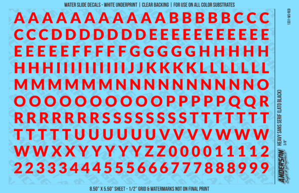 1331-WS-Red.png ASG Waterslide Decals - Heavy Sans Serif Lettering Numbers 3/8"
