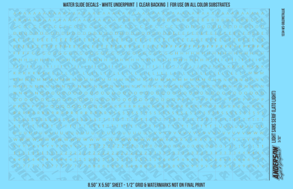 1334-WS-GoldMetallic.png ASG Waterslide Decals - Light Sans Serif Lettering Numbers 3/32"