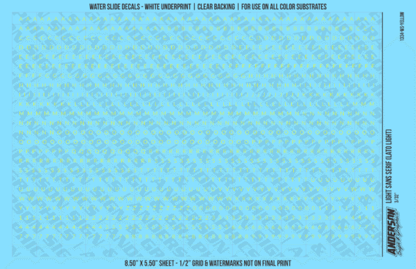 1334-WS-Yellow.png ASG Waterslide Decals - Light Sans Serif Lettering Numbers 3/32"