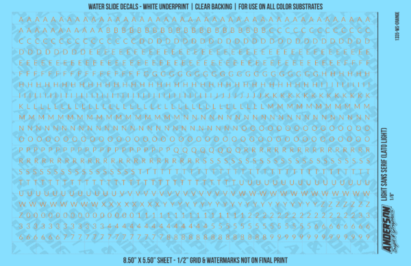 1335-WS-Orange.png ASG Waterslide Decals - Light Sans Serif Lettering Numbers 1/8"