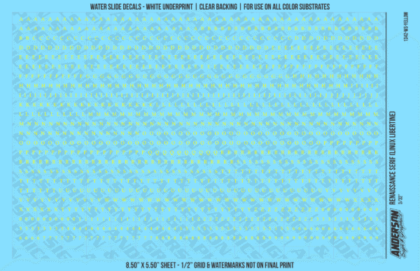ASG Waterslide Decals - Renaissance Serif Lettering Numbers 3/32"