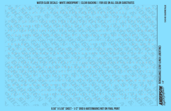 ASG Waterslide Decals - Renaissance Serif Lettering Numbers 1/8"