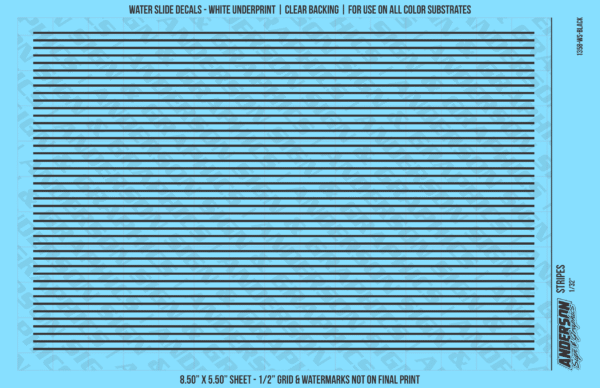 ASG Waterslide Decals - Solid Stripes Set 1/32"