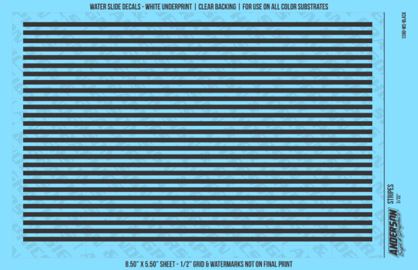 ASG Waterslide Decals - Solid Stripes Set 3/32"