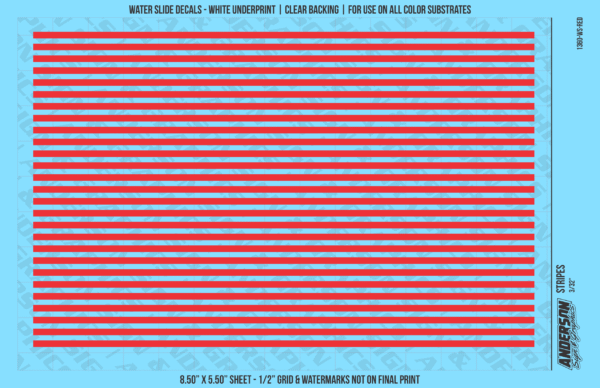 ASG Waterslide Decals - Solid Stripes Set 3/32"