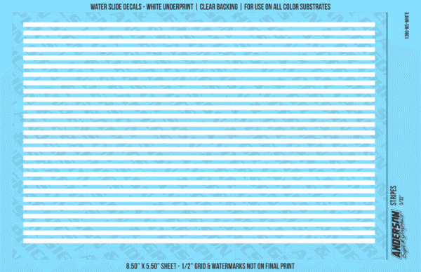 ASG Waterslide Decals - Solid Stripes Set 3/32"