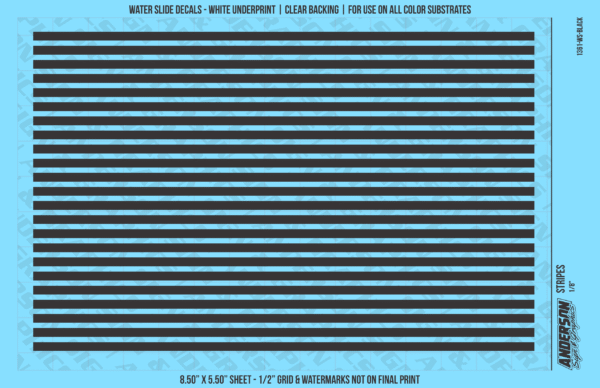 ASG Waterslide Decals - Solid Stripes Set 1/8"