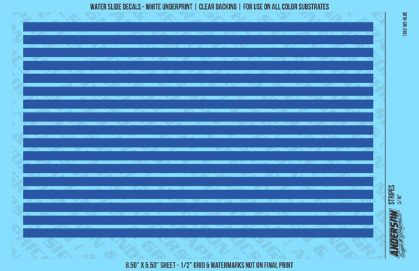 ASG Waterslide Decals - Solid Stripes Set 3/16"