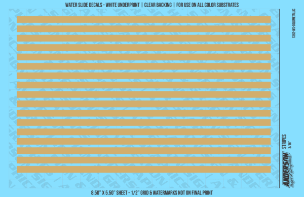 ASG Waterslide Decals - Solid Stripes Set 3/16"