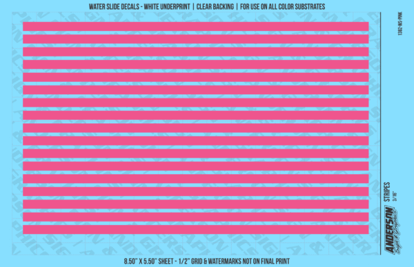 ASG Waterslide Decals - Solid Stripes Set 3/16"
