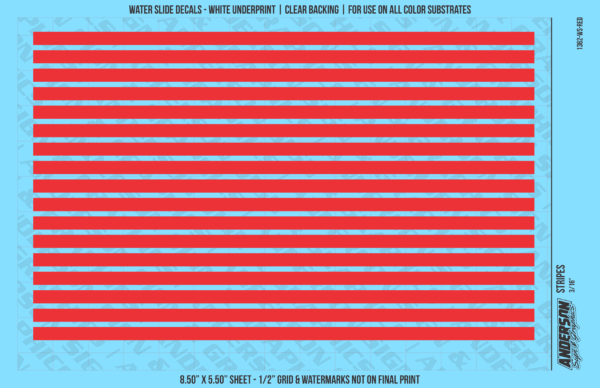 ASG Waterslide Decals - Solid Stripes Set 3/16"