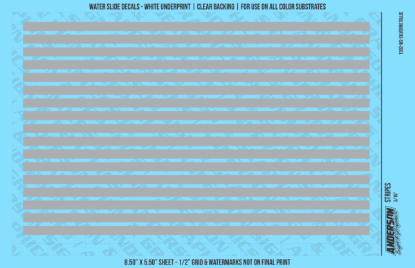 ASG Waterslide Decals - Solid Stripes Set 3/16"