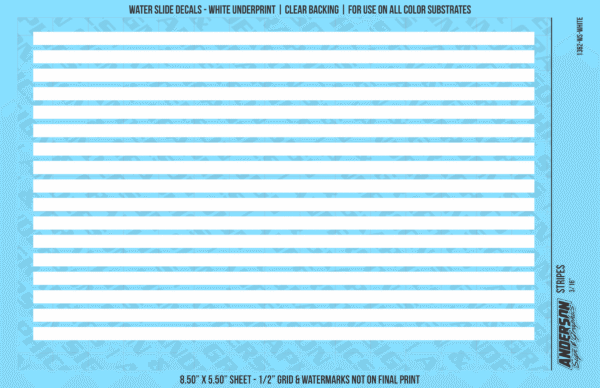 ASG Waterslide Decals - Solid Stripes Set 3/16"