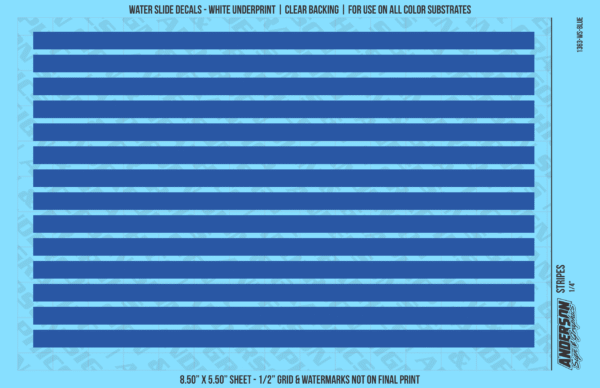 ASG Waterslide Decals - Solid Stripes Set 1/4"