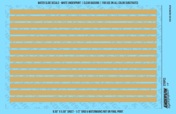 ASG Waterslide Decals - Solid Stripes Set 1/4"