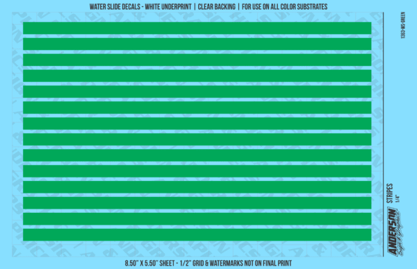 ASG Waterslide Decals - Solid Stripes Set 1/4"