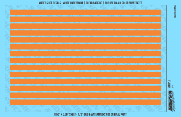 ASG Waterslide Decals - Solid Stripes Set 1/4"