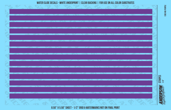 ASG Waterslide Decals - Solid Stripes Set 1/4"