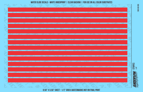 ASG Waterslide Decals - Solid Stripes Set 1/4"