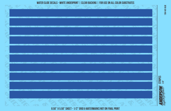 ASG Waterslide Decals - Solid Stripes Set 3/8"